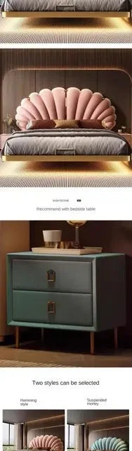 Double Bedroom Double Bed Waterproof Italian Luxury Frames Double Bed Platform Wooden Modern Designer Muebles Unique Furniture