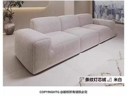Simple Style Vacuum Compression Living Room Sofa Light Luxury Furniture Corduroy Sponge Filling Multi-Person Sofa Customization