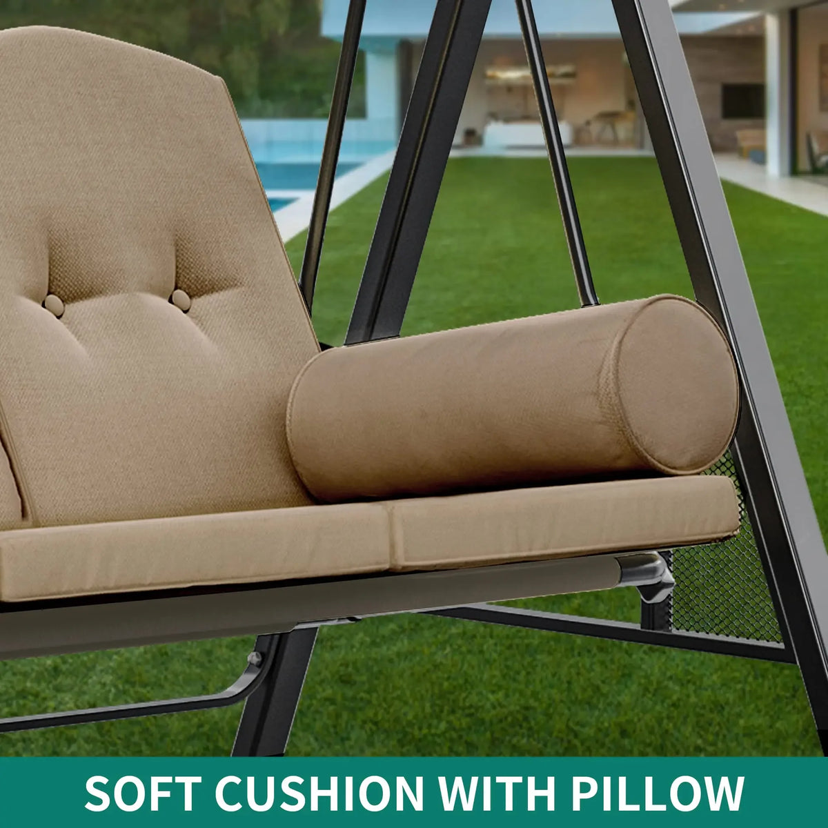 3 Seat Adult Furniture Outdoor Swing Convertible Canopy Garden Swing Chair Patio Swings