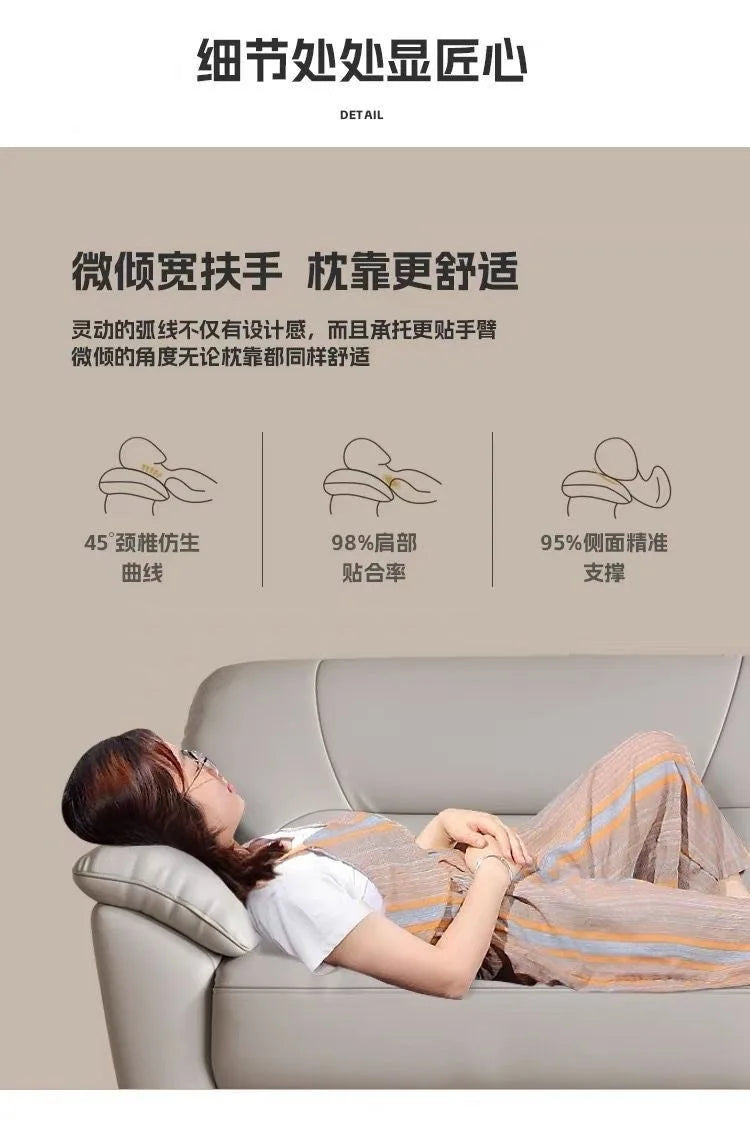 Double sofa small apartment modern living room leather leather sofa sofa three-person cowhide simple