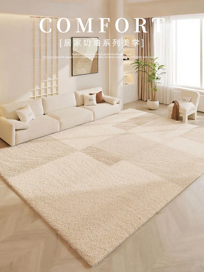 Cream Style Bedroom Decor Carpet Light Luxury Carpets for Living Room Fluffy Soft Art Design Lounge Rug Home Thickened Plush Mat