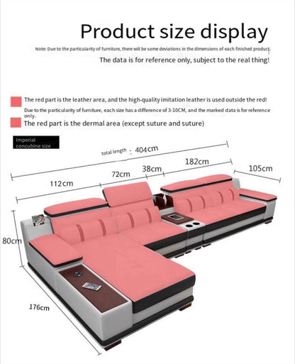 Massage Modern Leather Sofa Luxury Multi Functional Italian Recliner Sofa Couch Puffs Divano Da Soggiorno Living Room Furniture