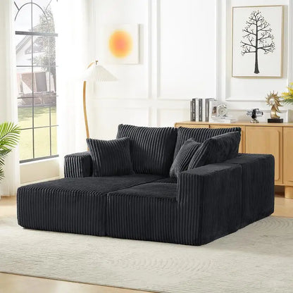 Modular Sectional Sofa, Modern Corduroy Couch with Deep Seat, Upholstered 4-Seater for Living Room, No Assembly Needed, Cozy