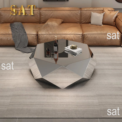 Z Living Room Home Designer Style Light Luxurymodern Minimalist Irregular Stainless Steel Diamond Coffee Table Mesa Auxiliar Roo