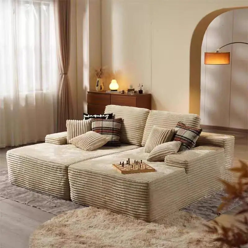 Vacuum Compression Sofa, Sofa Block Combination Fabric Sofa, Living Room Sofa Bed, 2 Pieces of The Same Color Sofa