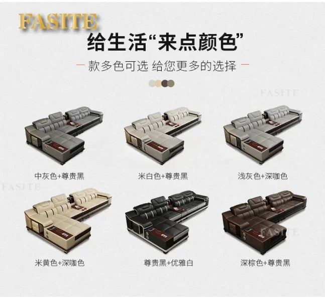 Genuine Leather Sofa Cama Leather Couch Big Sofas Sleeper Sofa Set Living Room Furniture Sofas Modern Sectional Sofa