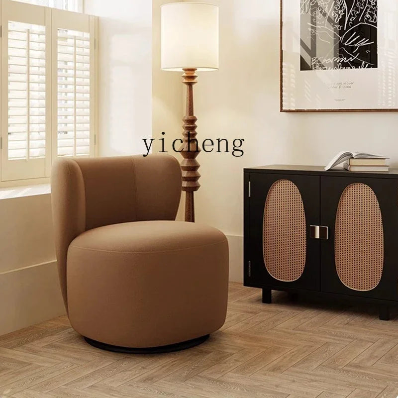 ZC single balcony rotating sofa chair simple leisure chair fabric bedroom retro dressing stool