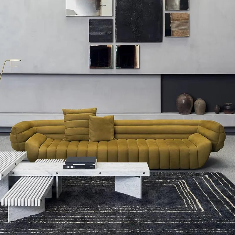 Living Room Home Furniture Italian Modern Design Sofa for Four Nordic Style Velvet Fabric Sofa Set