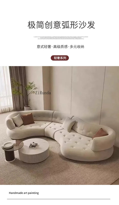 High-end curved sofa hall reception business living room corner sofa combination