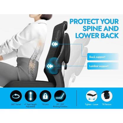Ergonomic Mesh Office Chair, High-Back Computer Desk Chair with Lumbar Support for Adults, Executive Gaming Task Chair