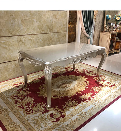 A07 French solid wood dining table and chair combination luxury carved dining table household rectangle