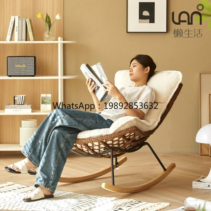 AA  Rocking Chair Adult Recliner Home Lazy Leisure Chair Single-Seat Sofa Chair