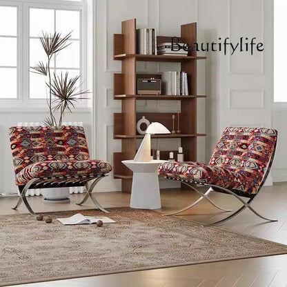 Stainless Steel Relaxing Chair Sturdy and Durable Single-person Sofa Chair Modern Leisure Chair Luxury Living Room Furniture