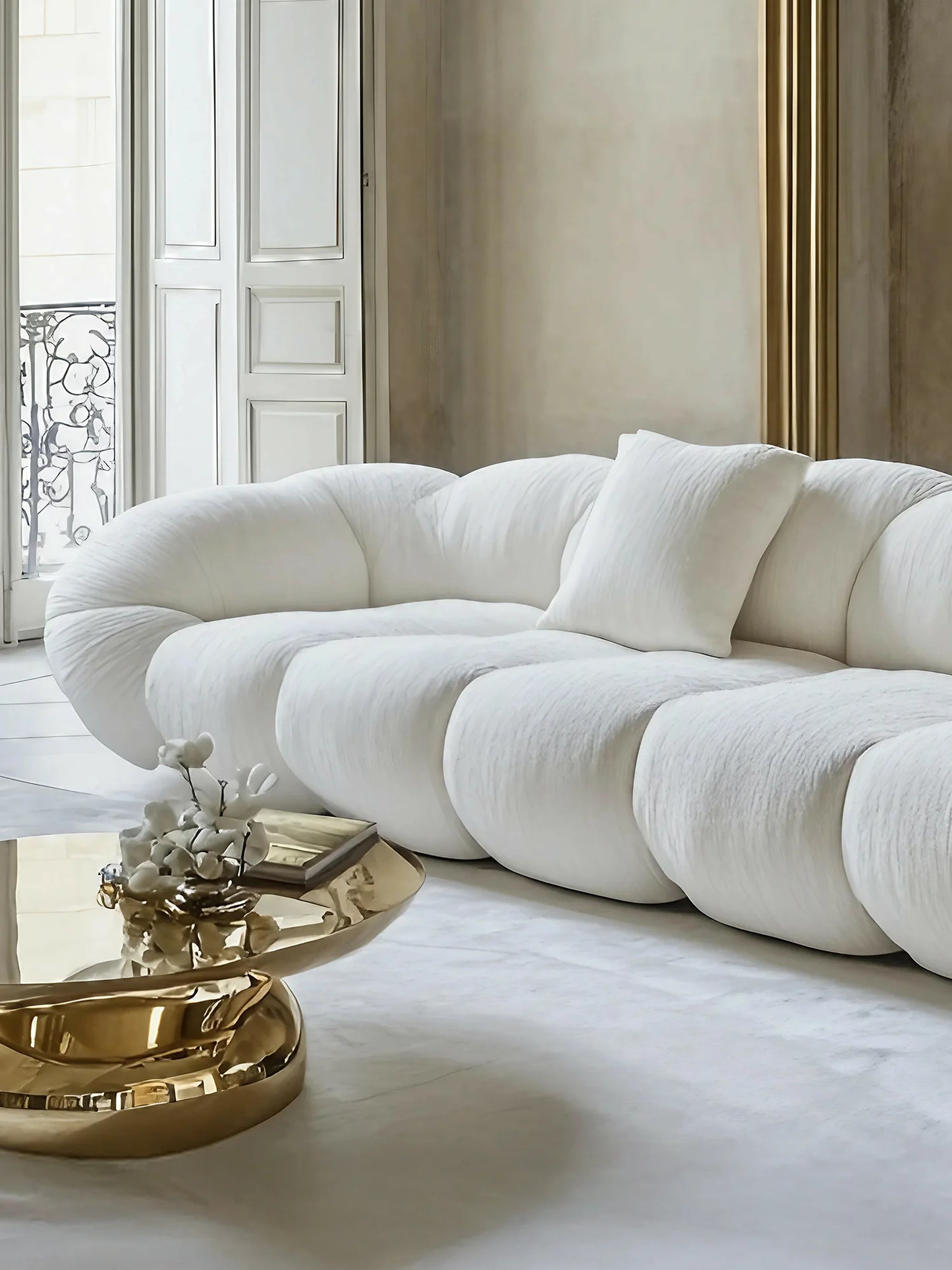 Italian Minimalist Sofa Villa Large Flat Floor Furniture High Luxury International Hall W9