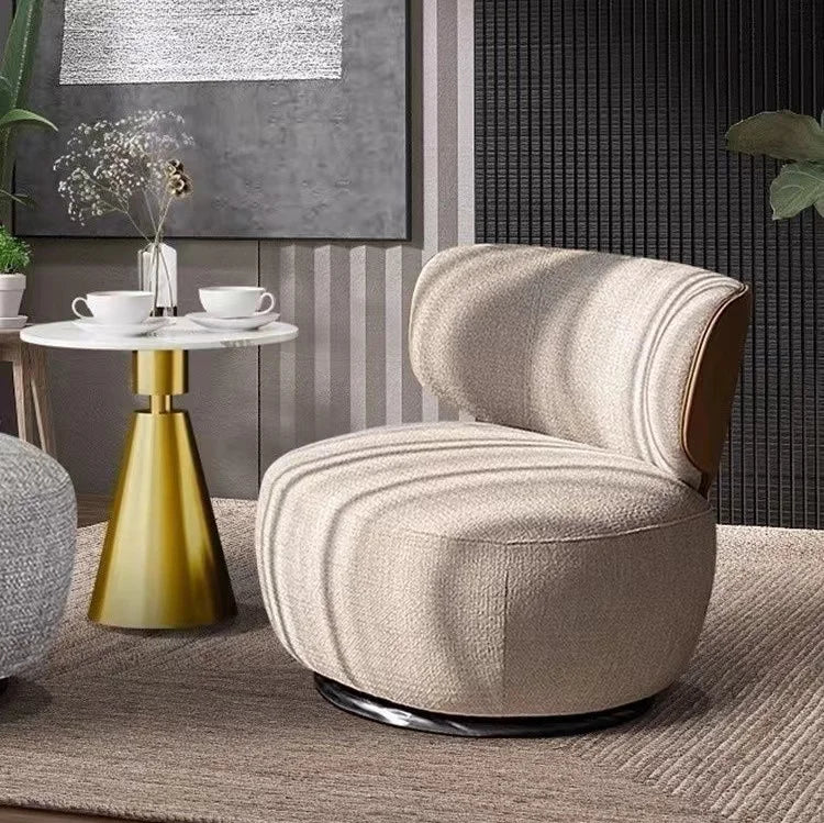 Modern Single Swivel Sofa Chair for Living Room Light Luxury Creative Leisure Minimalist Reception Negotiation Chair for Balcony