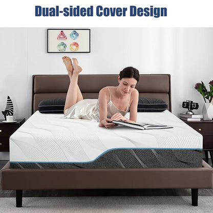 Hcore 8/10 Inch Queen Mattress, Full/Queen/Queen Size Medium Firm - Extra Firm Dual Sided Flip-Flop Mattress