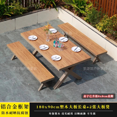 Courtyard table and chair outdoor balcony waterproof and sunscreen garden outdoor leisure table and chair combination