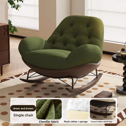 Lazy Sofa Rocking Chair Bedroom Lounge Chair Carefree Adult Living Room Single Balcony Leisure Rocking Chair Recliner Chairs