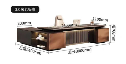 Boss Office President's Desk Light Luxury Advanced Sense Large Class Desk Furniture Chairperson's Office Desk And Chair Combinat