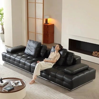 New Arrival High Quality Italian Leather Sofa Wholesale Folding Black Synthetic Leather High Quality Italian Leather Sofa