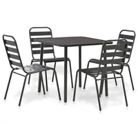 Dark Gray 5-Piece Steel Patio Dining Set Durable Outdoor Furniture