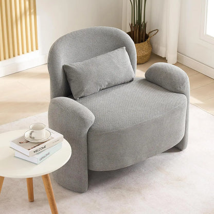 Oversized Accent Chair, Modern Linen Fabric Lounge Armchair for Living Room, Upholstered Comfy Reading Single Sofa, Customized