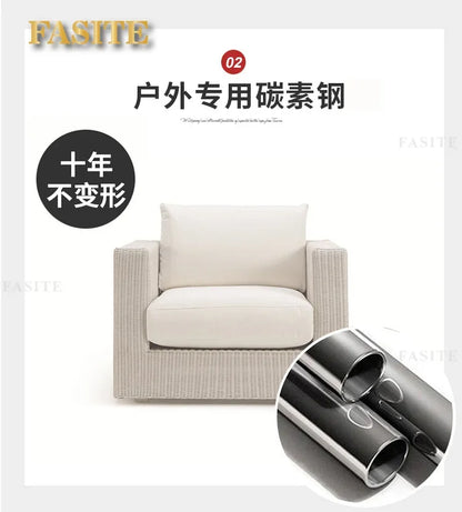 Courtyard sofa, villa, garden terrace, sun protection, waterproof, outdoor leisure rattan weaving corner
