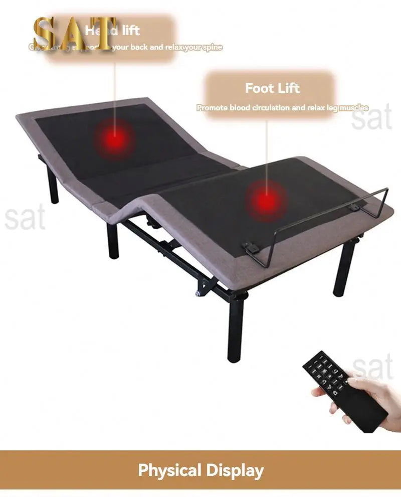 /2025  Modern Design Smart Electric Bed Frame Wholesale Height Angle Adjustable With Remote Control Function Metal Material