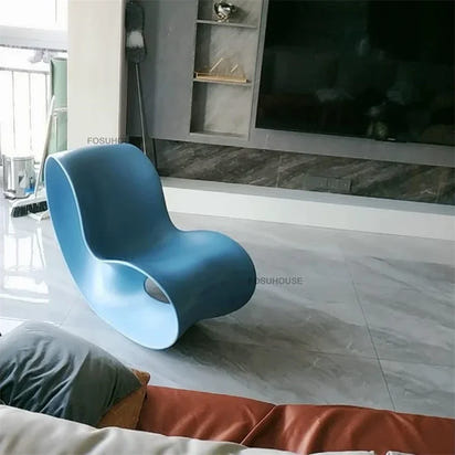 European Plastic Living Room Chairs Creative Rocking Chair Living Room Furniture Lazy Single Sofa Chair Designer Lounge Chair