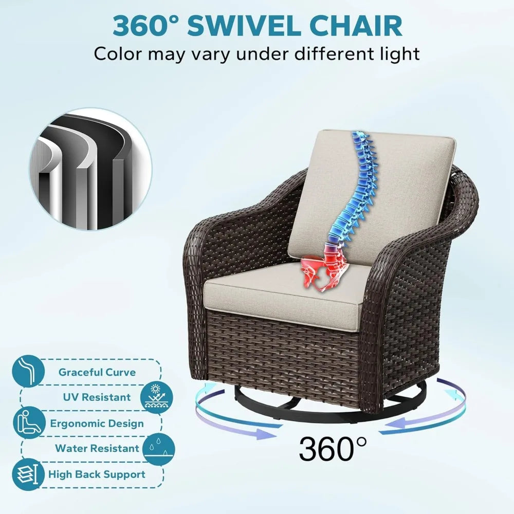 3 Pieces Patio Conversation Set, 78