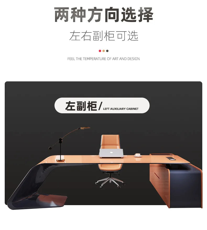 Fashionable Creative Office Desk Light Luxury Supervisor Manager Office Desk Accent Art Office Furniture Der Schreibtisch XYOD