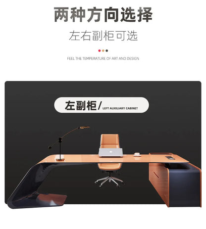 Fashionable Creative Office Desk Light Luxury Supervisor Manager Office Desk Accent Art Office Furniture Der Schreibtisch XYOD