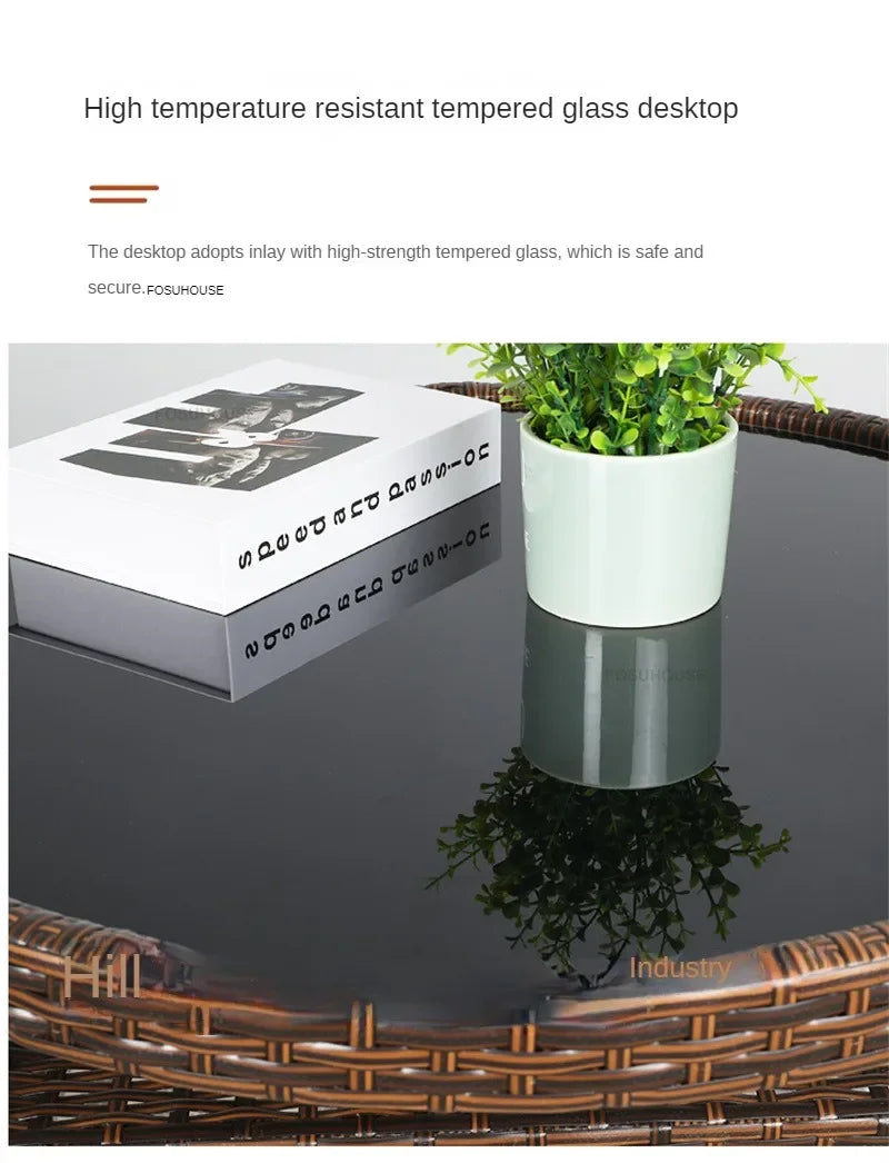 European Rattan Garden Furniture Sets Home Balcony Patio Furniture Creative Open-air Garden Furniture Combination Outdoor Set F