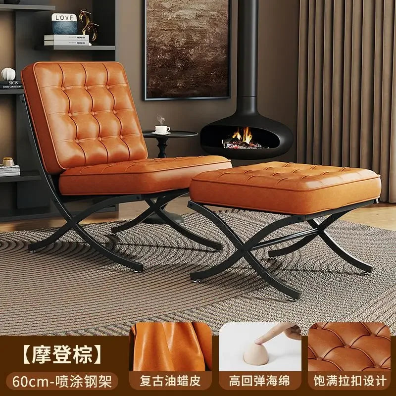 Balcony Throne Relax Reading Modern Room Decor Fashion Chairs Black Metal Living Room Chairs Comfortable Sillones Home Design