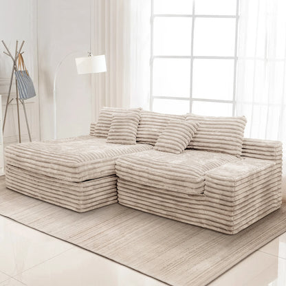 High-end Light Luxury Hot-selling Boneless Sofa Vacuum Compression Sofa Corduroy Retro Fabric Sofa