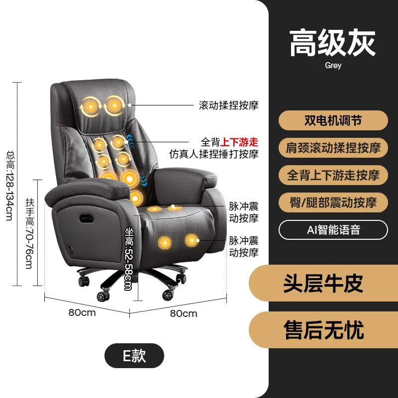 Arms Heat Office Chair Big Tall Comfy Boss Single Office Chair Massage Ergonomic Chaise Bureau Design Italian Furniture Luxury