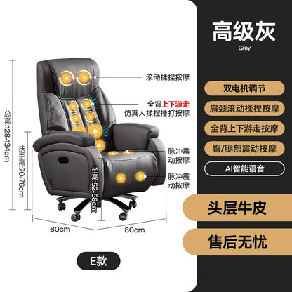 Arms Heat Office Chair Big Tall Comfy Boss Single Office Chair Massage Ergonomic Chaise Bureau Design Italian Furniture Luxury