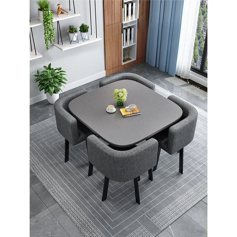 home dining table, Modern simple dining table, apartment rental room, leisure negotiation, reception table and chair combination