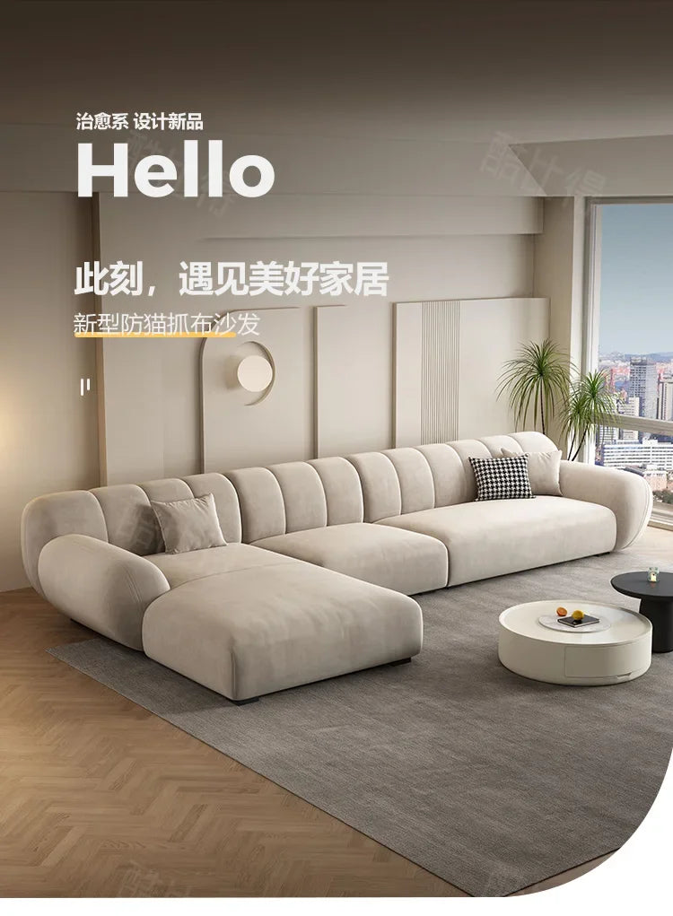 Fabric Living Room Sofas Modern Minimalist Sectional Modular Sofa Elegant Comfortable Canape  De Luxe Nordic Furniture