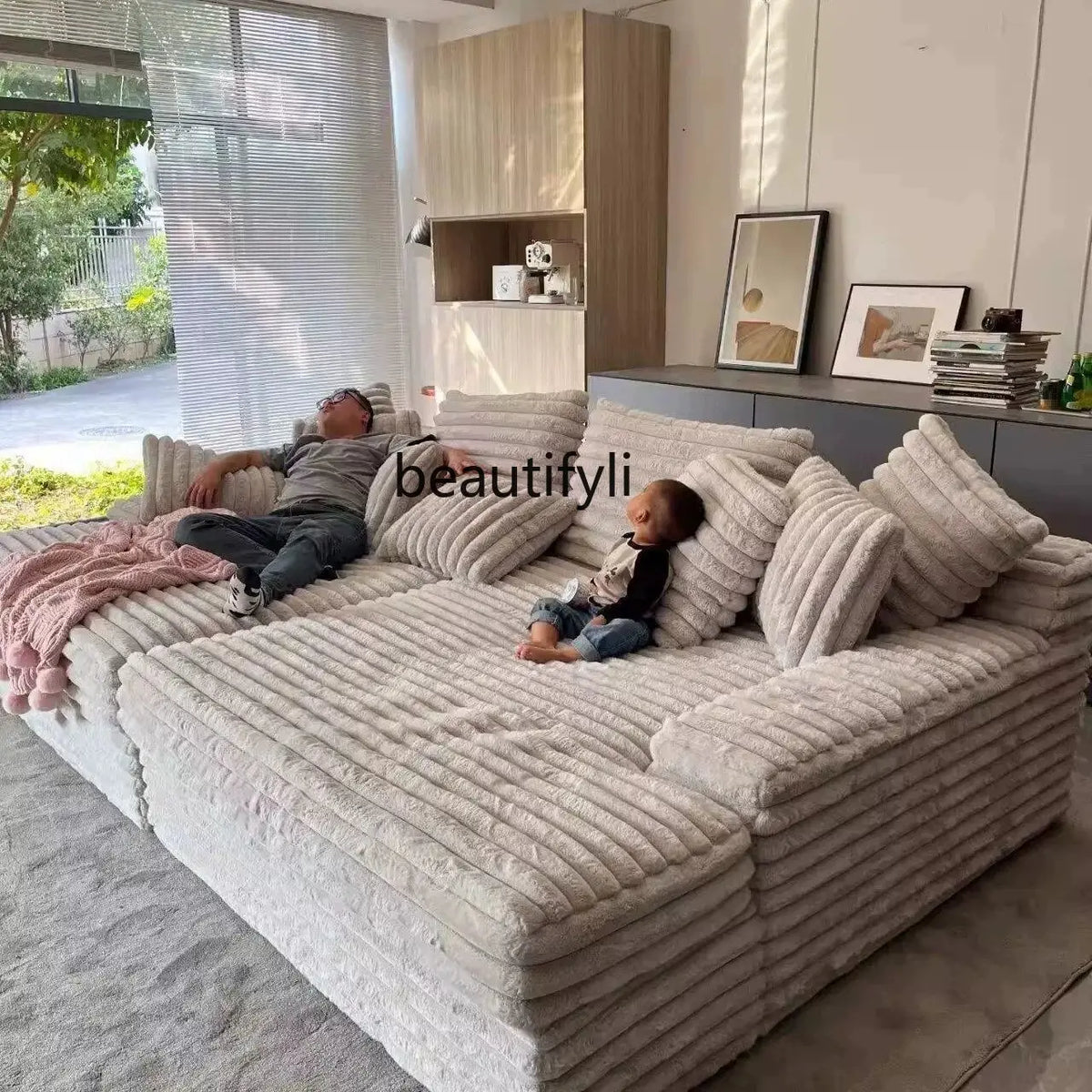 Modern Minimalist Vacuum Compression Sofa High-Quality Corduroy Home Film and Television Floor Leisure Sofa Chair