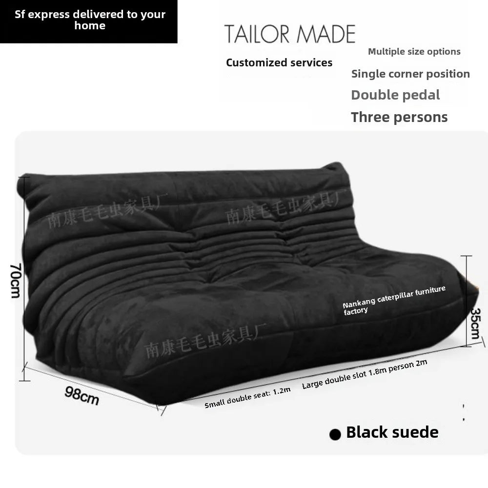 Caterpillar sofa three-person togo full sponge high rebound Internet celebrity living room leisure area sofa famous small sofa