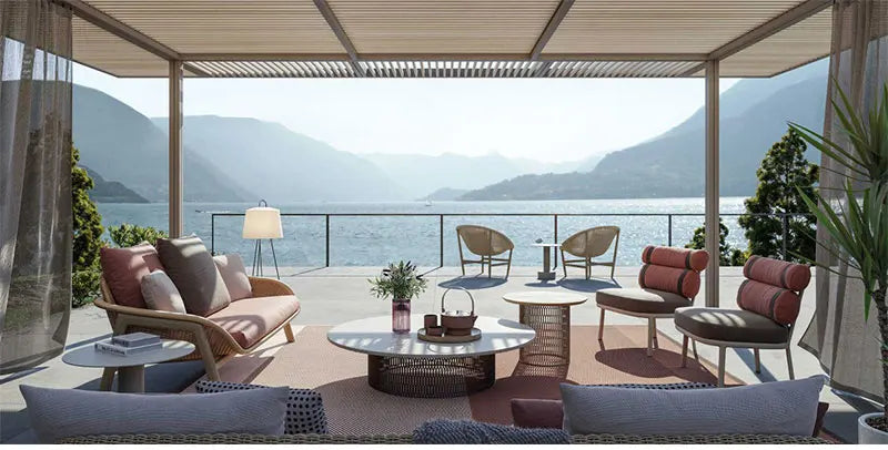 New Design Morden Outdoor Patio Furniture Sofa Set All Weather Waterproof Fabric Aluminum Sofa