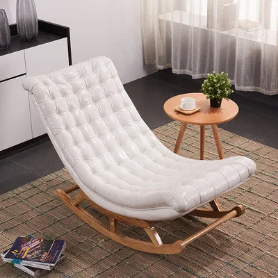 Nordic solid wood rocking chair adult elderly nap home recliner balcony bedroom living room free chair