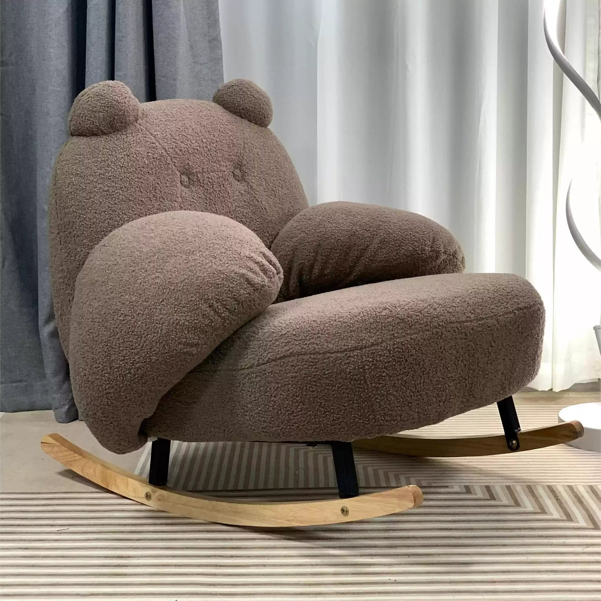 Big white Internet celebrity rocking chair lazy sofa single rocking cream living room lazy chair simple balcony bedroom