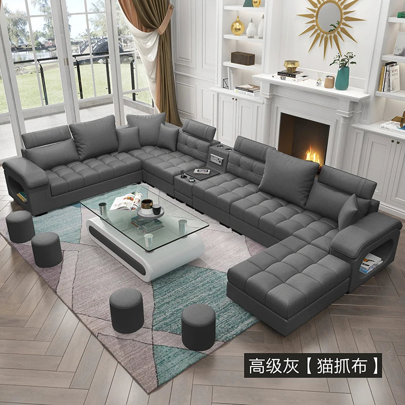 Luxury Minimalist Sofa Multifonction Sectional Storage Massage Sofa Modern Living Room Muebles Para El Hogar Home Furniture