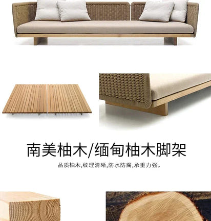 combination furniture Outdoor sofa, outdoor leisure terrace, patio, rattan sofa, teak villa, hotel, garden balcony