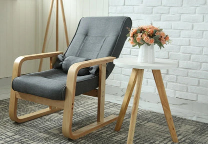 Solid Wood Living Room Designer Leisure Chair Balcony Bedroom Dormitory Fold Recliner Home Furniture Office Backrest Armrests
