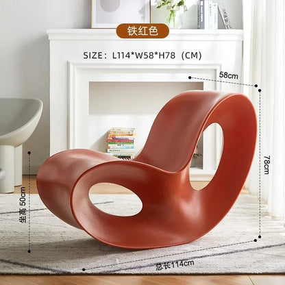 Nordic designer rocking chair, creative lounge piece for villa living room, balcony, or lazy bedroom area