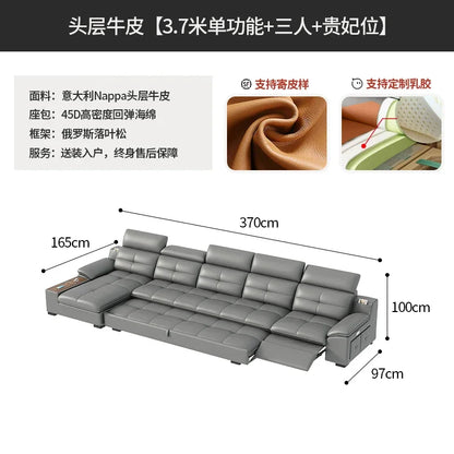 functional sofa, electric adjustable modern living room, storage princess, smart head, etc., dual-purpose leather sofa bed