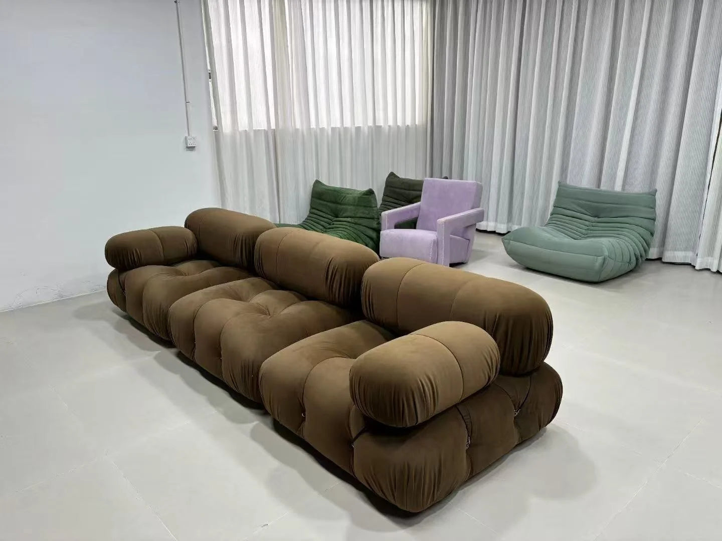 Living Room Sectional Sofas Boucle Modern Luxury Design Home Furniture 3 Seater L Shape Couch Modular Mario Bellini Sofa